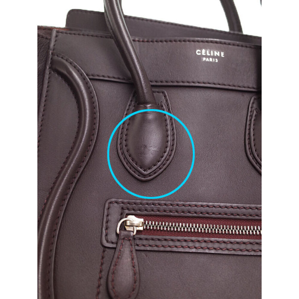 Celine Shopper Tote Shoulder Leather Calfskin Handbag - Picture 7 of 9